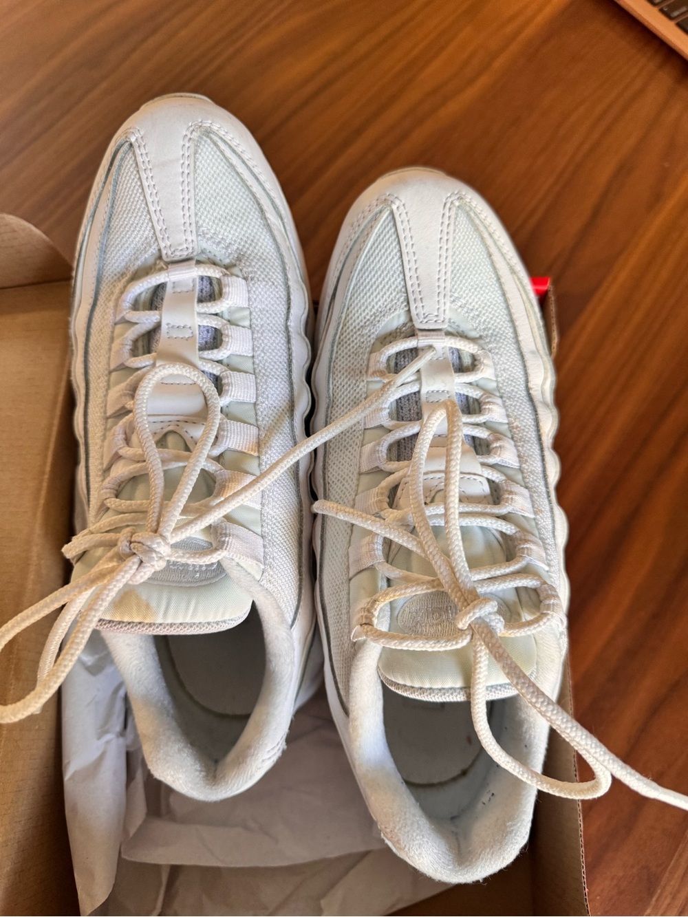 Nike Kids White Mesh & Leather Sneakers